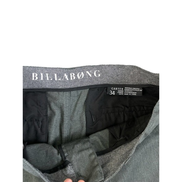 Billabong‎ Men’s Gray Chino Pants Size 34 Straight Leg - Picture 2 of 6